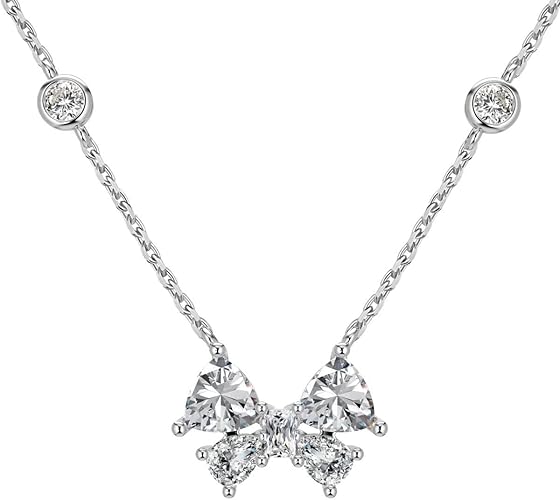 Crystal Bowknot Pearl Necklace