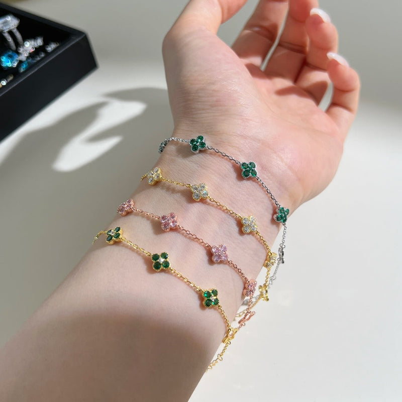 Adjustable 4 Leaf Clove Bracelet