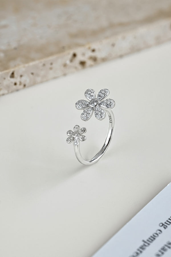 Adjustable Open Flower Ring