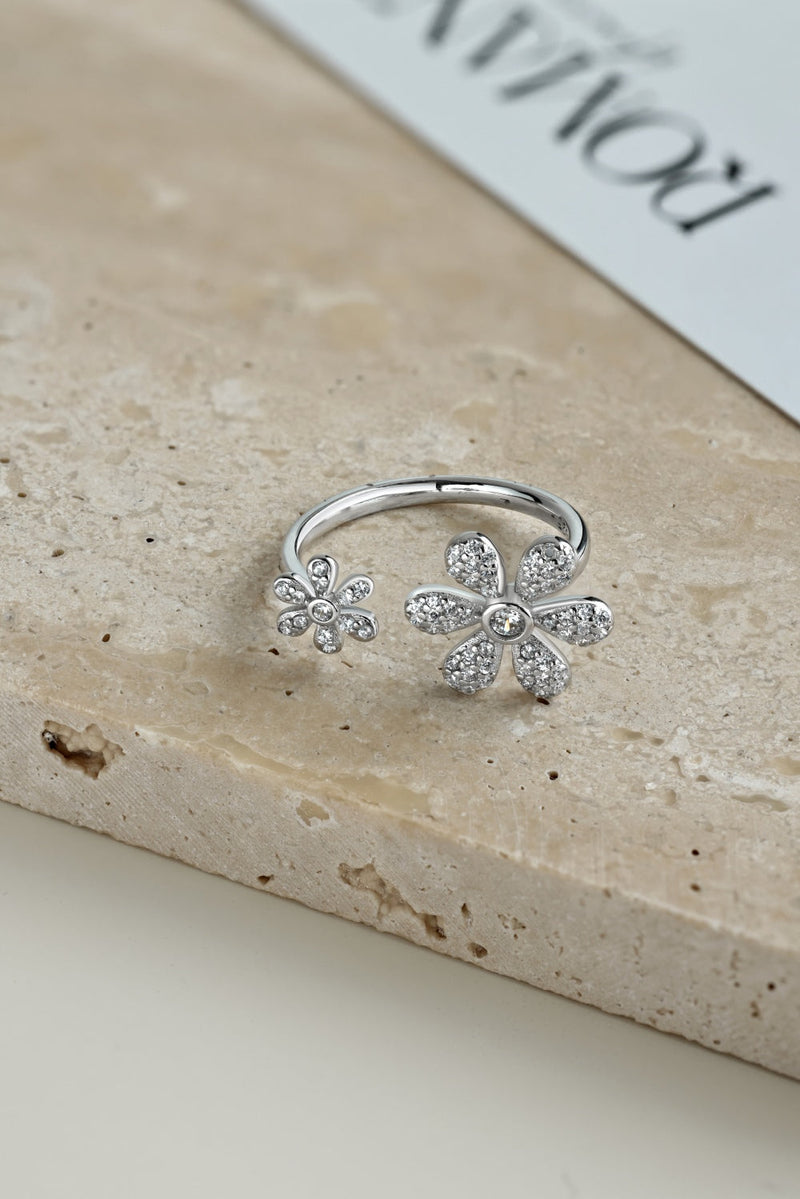 Adjustable Open Flower Ring