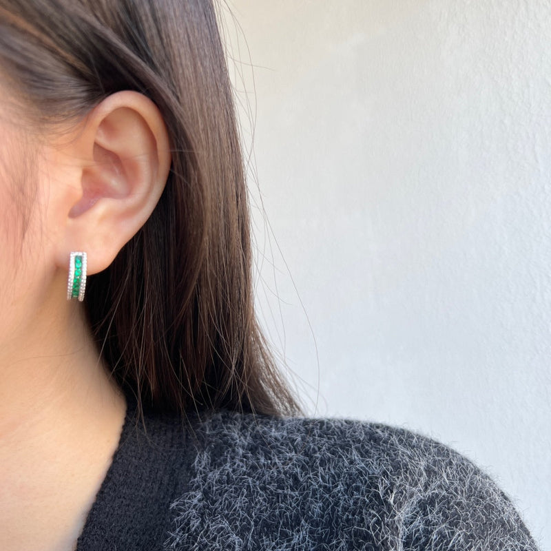 Emerald Green Gemstone Earrings