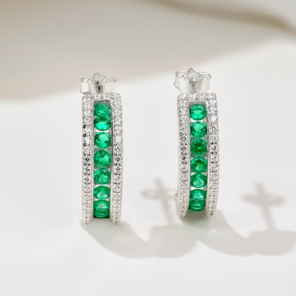 Emerald Green Gemstone Earrings