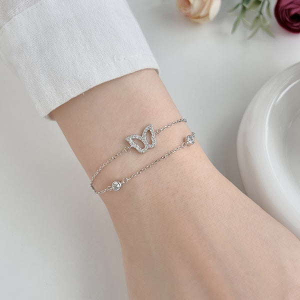 Double Chain Butterfly Bracelet