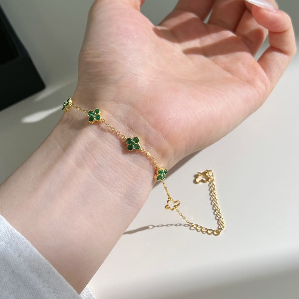 Adjustable 4 Leaf Clove Bracelet