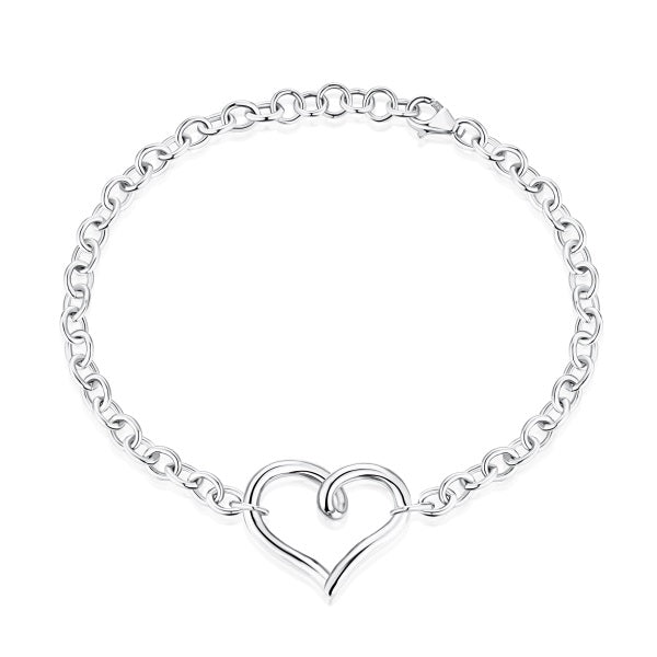 Bold Hollow Heart Bracelet