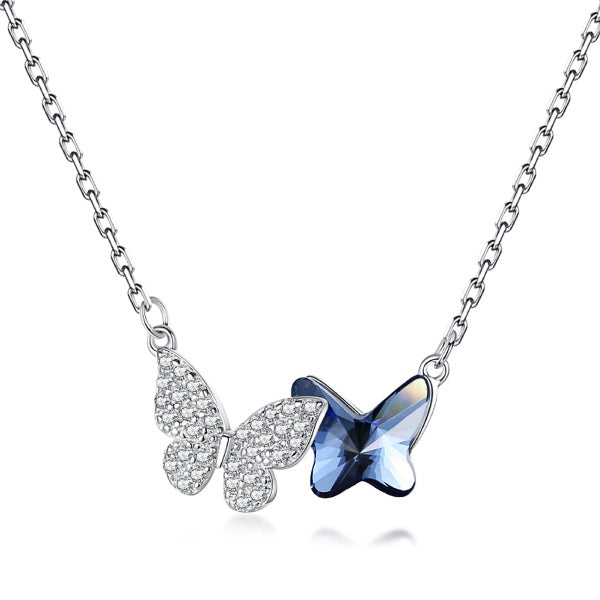 Crystal Double Butterfly Necklace