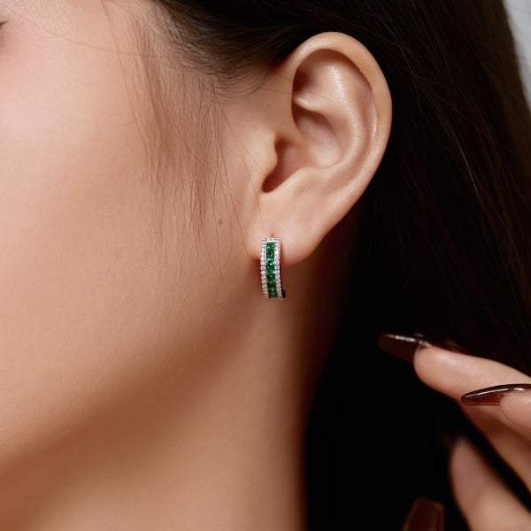 Emerald Green Gemstone Earrings