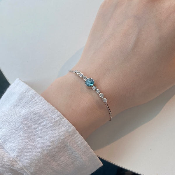 Aquamarine Diamond Cocktail Bracelet